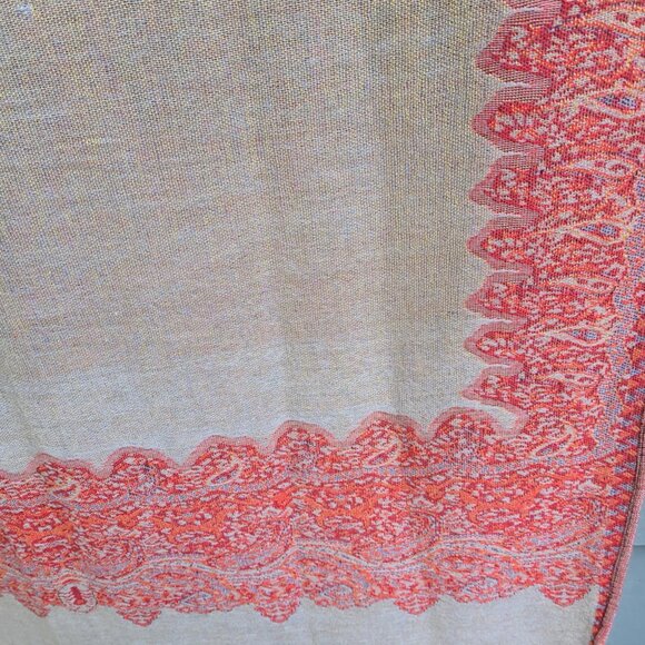 Red Gold Reversible Pashmina in Red and Gold - Picture 10 of 15